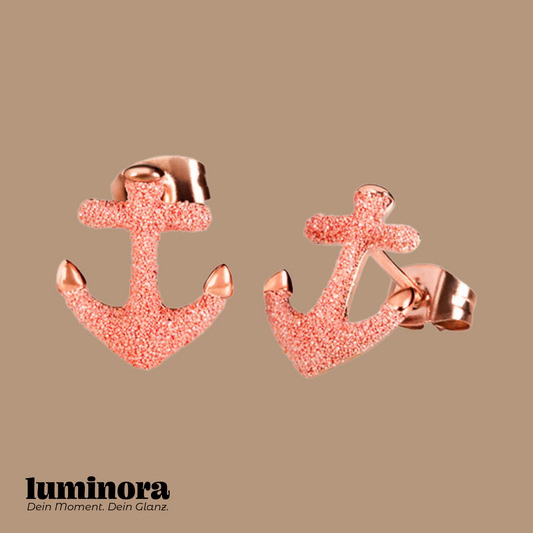 Ohrringe | Sternenglanz rosa | Rotgold | Anker